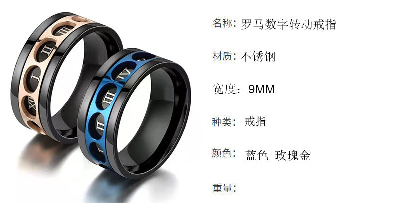 Venta al por mayor Anillo De Número Romano De Acero Inoxidable